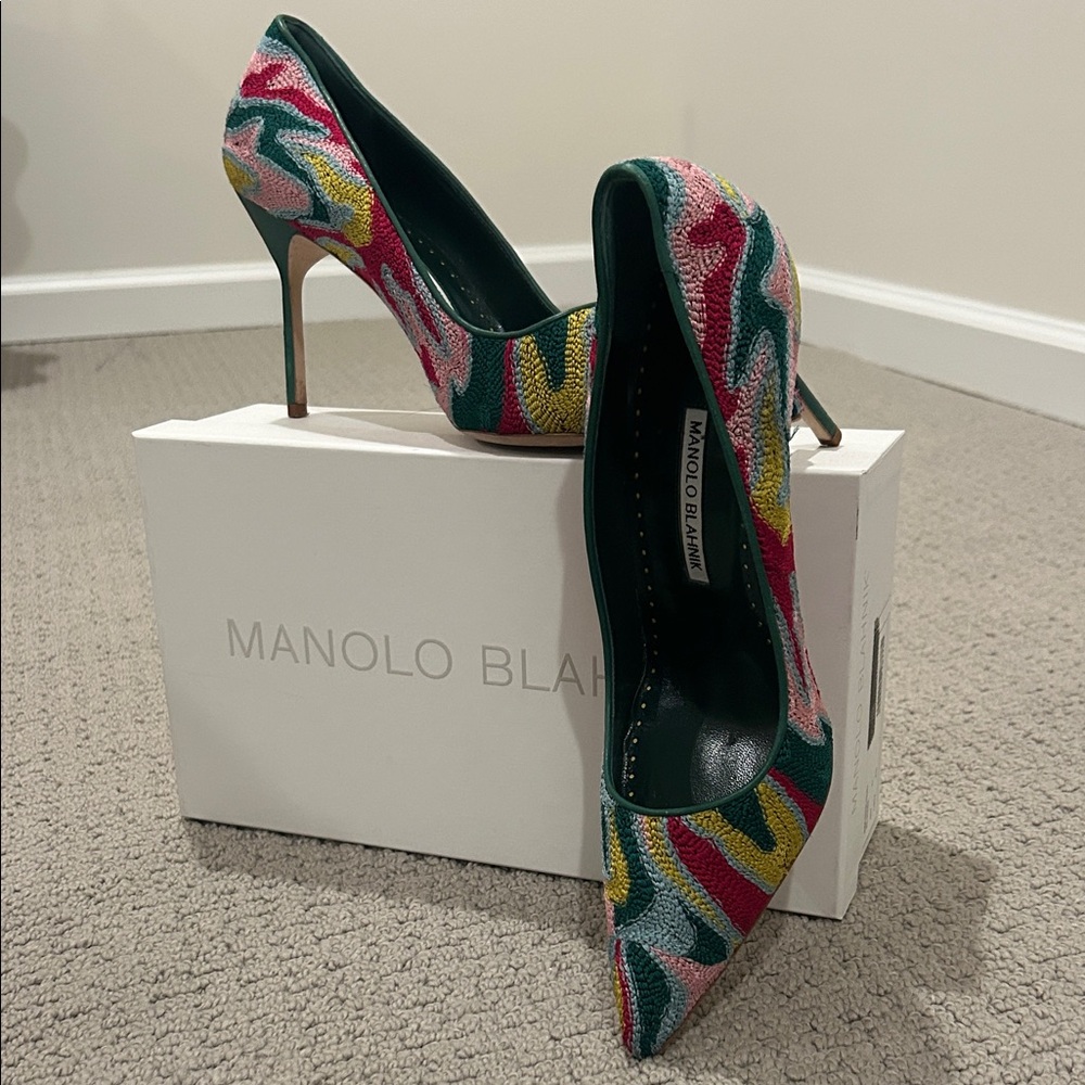 Manolo Blahnik Colorful Patterned Heels